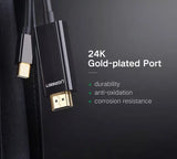 UGREEN 1.5M Mini DisplayPort Male to HDMI Male Cable 4K Thunderbolt 2 (20848) - Ugreen India