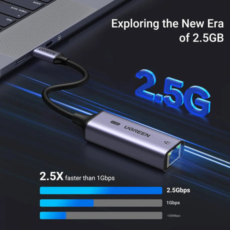 UGREEN USB C to Ethernet Adapter 2.5G,Ethernet Adapter for Laptop,Aluminum,Type C (Thunderbolt 4/3) to Rj45 Network Internet LAN Adapter,Compatible for NAS,MacBook Air/Pro,XPS,iPhone 15 Pro/Max,Grey Ugreen India