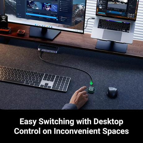 UGREEN 5Gbps USB C Switch 2 PCs Sharing 4 USB Devices for 2 Computers Sharing Keyboard, Mouse, Webcam, Printer with 2 USB C Data Cables and Remote (25098) Ugreen India