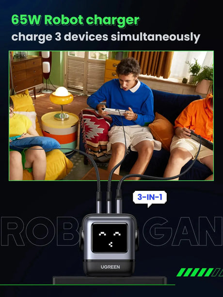 UGREEN Nexode RobotGaN 65W Charger (Black) - Ugreen India