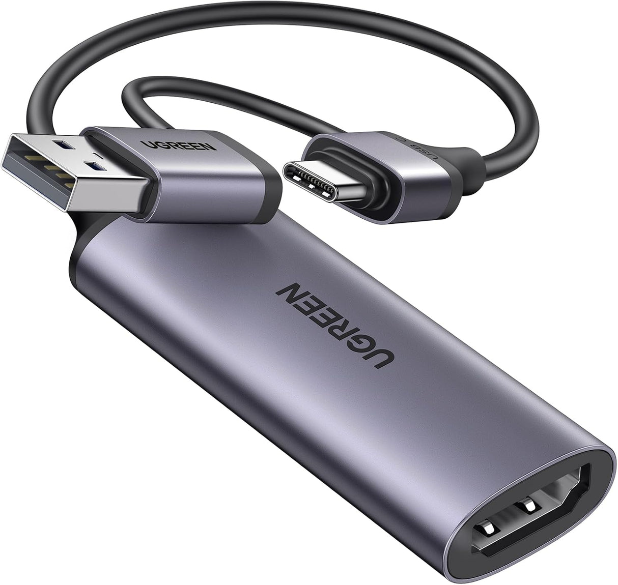 UGREEN Full HD 1080P Video Capture Card 4K HDMI to USB-A/C HDMI Capture Card USB 2.0Capture Video Audio Recording Compatible with Switch PS5 Xbox iPadOS MacBook, Incompatible with DVD player/Firestick (25854)