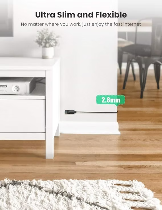 UGREEN  3m Ethernet Patch , RJ45 Cat6A UTP High-Speed Network Cable,(Black) – Model 70653