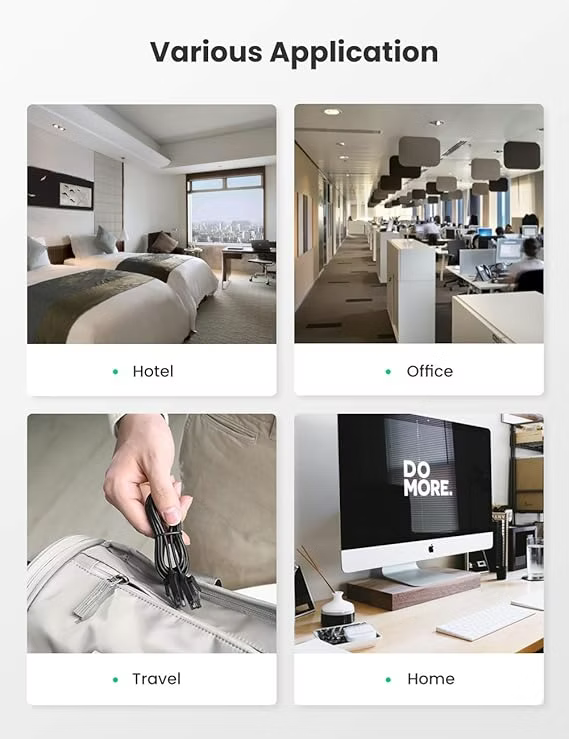 UGREEN  3m Ethernet Patch , RJ45 Cat6A UTP High-Speed Network Cable,(Black) – Model 70653