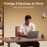 UGREEN Nexode Pro 100W GaN Charger with Built-in Retractable USB-C Cable (75 cm) | Fast USB-C Wall Charger for Laptops & Phones (65828) + Schuko to India Adapter