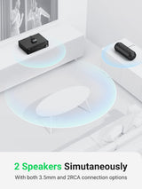 UGREEN Bluetooth AUX Adapter Built-in Battery, Support Dual Pairs Bluetooth 5.3 Receiver for Old Stereo, 3.5mm/ RCA Dual Channel for Home Stereo Speakers