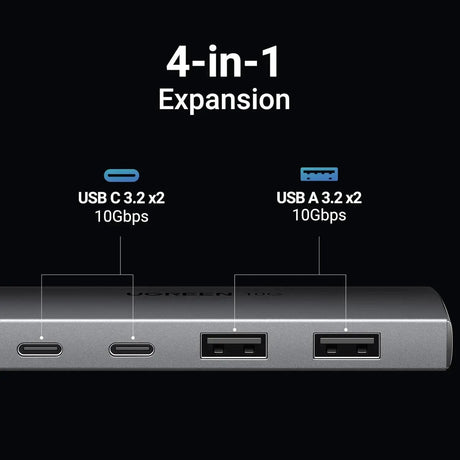 UGREEN USB C Hub 10Gbps, 4 Ports Aluminum USB 3.2 Splitter with 2 USB-C and 2 USB-A Data Ports (30758) Ugreen