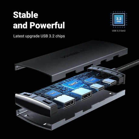 UGREEN USB C Hub 10Gbps, 4 Ports Aluminum USB 3.2 Splitter with 2 USB-C and 2 USB-A Data Ports (30758) Ugreen