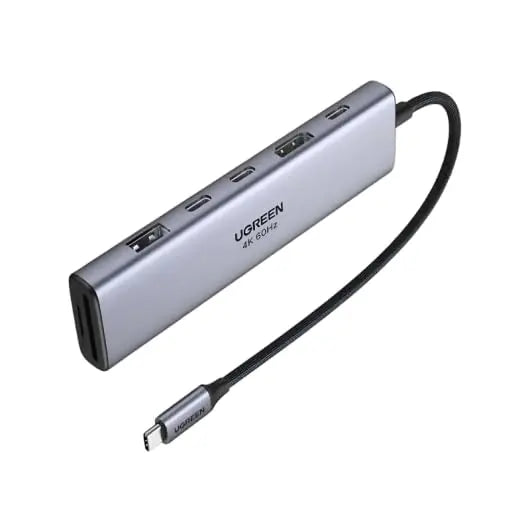 UGREEN USB-C 7 इन 1 मल्टीफंक्शनल एडाप्टर, 1*HDMI, 2*USB-C 3.2, 1*USB-A 3.2, 1*SD/TF, 1* 100W PD (45521)