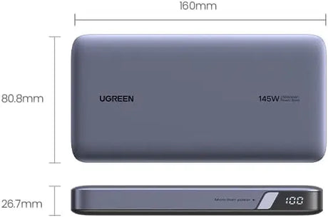 UGREEN 145W 25,000mAh Power Bank, Laptop Portable Charger, Nexode 3-Port USB C PD Battery Pack, for MacBook Pro/Air, Dell XPS, iPhone 16/15/14, Galaxy S24, Steam Deck, iPad, and More.(90597A) - Ugreen India