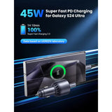 UGREEN 63W USB C Car Charger, PD 45W PPS + QC3.0 18W Fast Charging Adapter Compatible with iPhone 15/14/13 Series, iPad Pro, MacBook Air, Samsung Galaxy S25/S24 Ultra, Pixel, and More (35023) Ugreen