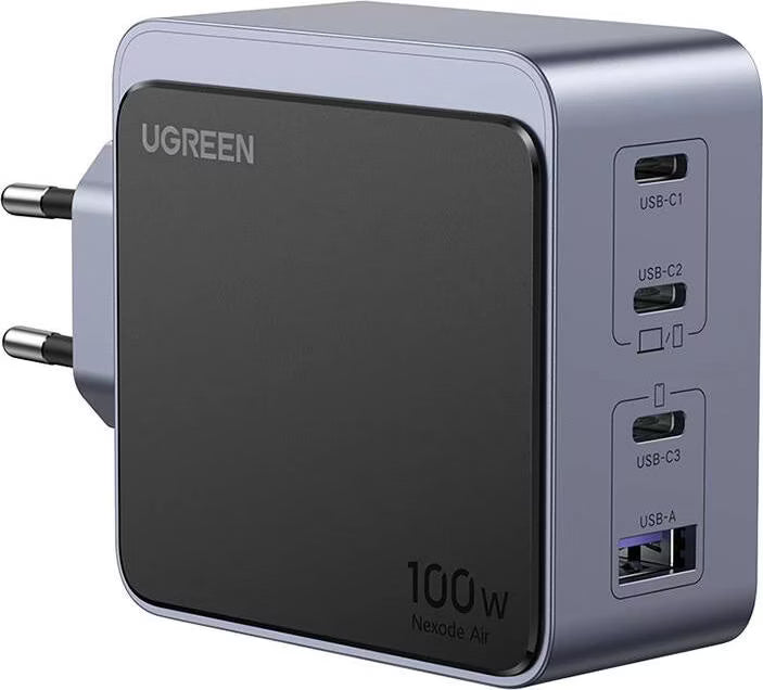 UGREEN 35043 Nexode S 100W 4 port GaN fast wall charger with 3 USB C and 1 USB A port