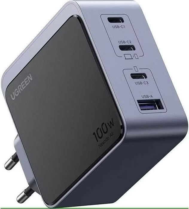 UGREEN 35043 Nexode S 100W charger angled product view EU plug USB C USB A ports