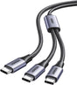 UGREEN 1.5M 100W USB C Male to USB C Male 2.0 2-in-1 Cable ,5A Fast Charging Cord Braided, PD 3.0 Fast Charging, Compatible with Samsung S24, iPhone 16 Pro Max, MacBook/iPad Pro, Google Pixel (35087) Ugreen India