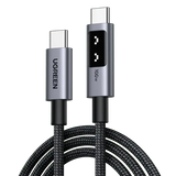 UGREEN USB C to USB C Cable 0.5M 1.6ft 100W Fast Charging Type-C LED Display iPhone 16 Pro Max 15 MacBook iPad Galaxy (45612)
