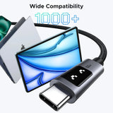 UGREEN USB C to USB C Cable 0.5M 1.6ft 100W Fast Charging Type-C LED Display iPhone 16 Pro Max 15 MacBook iPad Galaxy (45612)