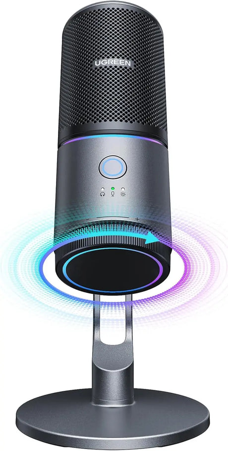 UGREEN Microphone for PC, USB Mic with RGB Lights, Mute Button, 24bit/96kHz, Cardioid Polar Pattern, Volume Control, Condenser Microphone for Streaming, Gaming, Podcasting, Recording, Laptop, PS5 Ugreen