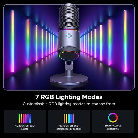 UGREEN Microphone for PC, USB Mic with RGB Lights, Mute Button, 24bit/96kHz, Cardioid Polar Pattern, Volume Control, Condenser Microphone for Streaming, Gaming, Podcasting, Recording, Laptop, PS5 Ugreen