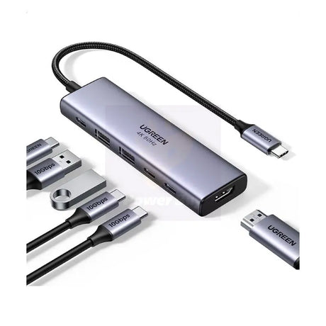 Ugreen 6 In 1 Usb C Multifunctional Adapter, USB-C TO HDMI+2*USB-A 3.2+2*USB 3.2 C+PD Power (35999) - Ugreen India