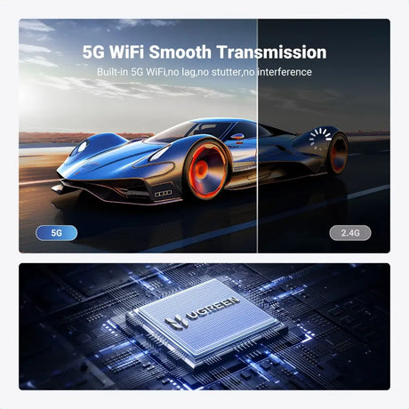 UGREEN HDMI 1080P@60Hz Wireless Transmitter and Receiver TX USB-C (DP Protocol) and RX 5G WiFi Transmission Compatible with Cell Phone/Computer/Laptop/Camera/TV Box/DVD/TIKTOK/Neflix ,98FT/30M(35031A Ugreen