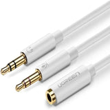 UGREEN 20cm 3.5mm Audio Splitter Cable 1 Female to 2 Male Headphone Mic Jack Adapter ABS Case PC Laptop Headset 20897