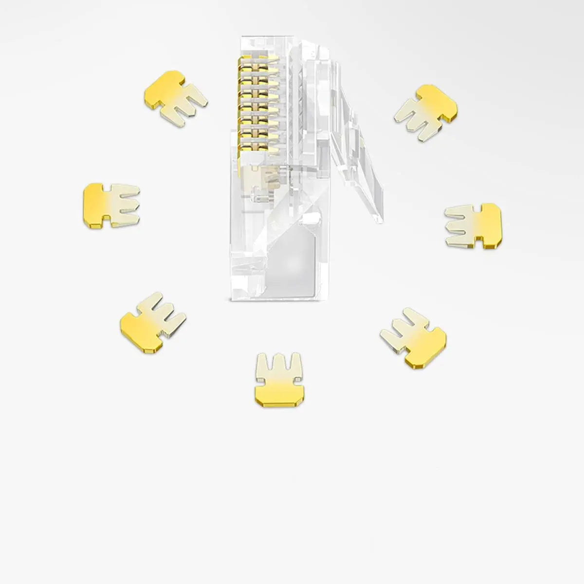 UGREEN Cat 6 U/UTP Unshielded Modular Plug Lan High-Speed Gigabit Network Compatible with Router Modem Smart TV PC & Laptop, 100 Pcs(60558) - Ugreen India