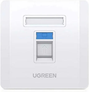 UGREEN Single Port Wall Plate Standard Keystone Faceplate RJ45 Cat6 Cat5e Ethernet HDMI Audio Video Jack Home Office (80180) Ugreen
