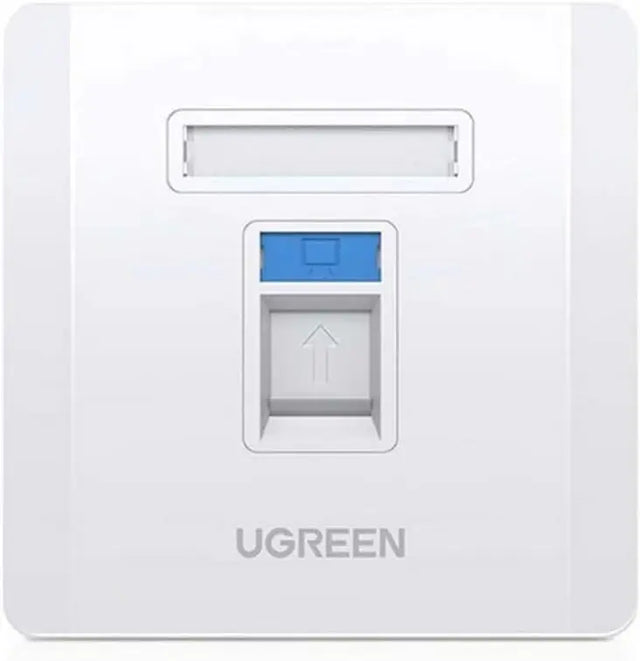 Ugreen Single Port Wall Plate, White (80180) - Ugreen India