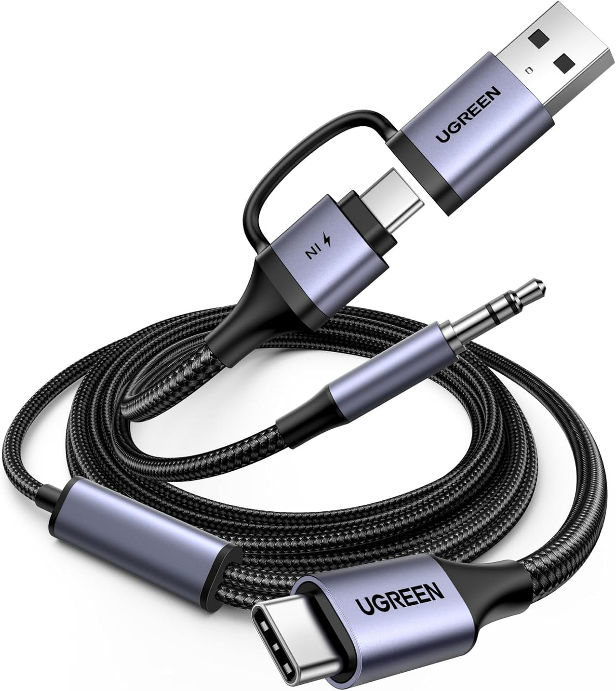 UGREEN USB C to 3.5mm Audio Cable and Charger 2 in 1 Hi-Res Type C to Aux TRS Headphone Car Stereo Ugreen India