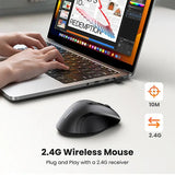 UGREEN 2.4G 1600 DPI 6 Buttons Wireless Mouse with Nano Receiver, 3 Adjustable DPI Levels for PC, Laptop, iMac, MacBook, Microsoft Pro, Office Home, Black (45012) - Ugreen India