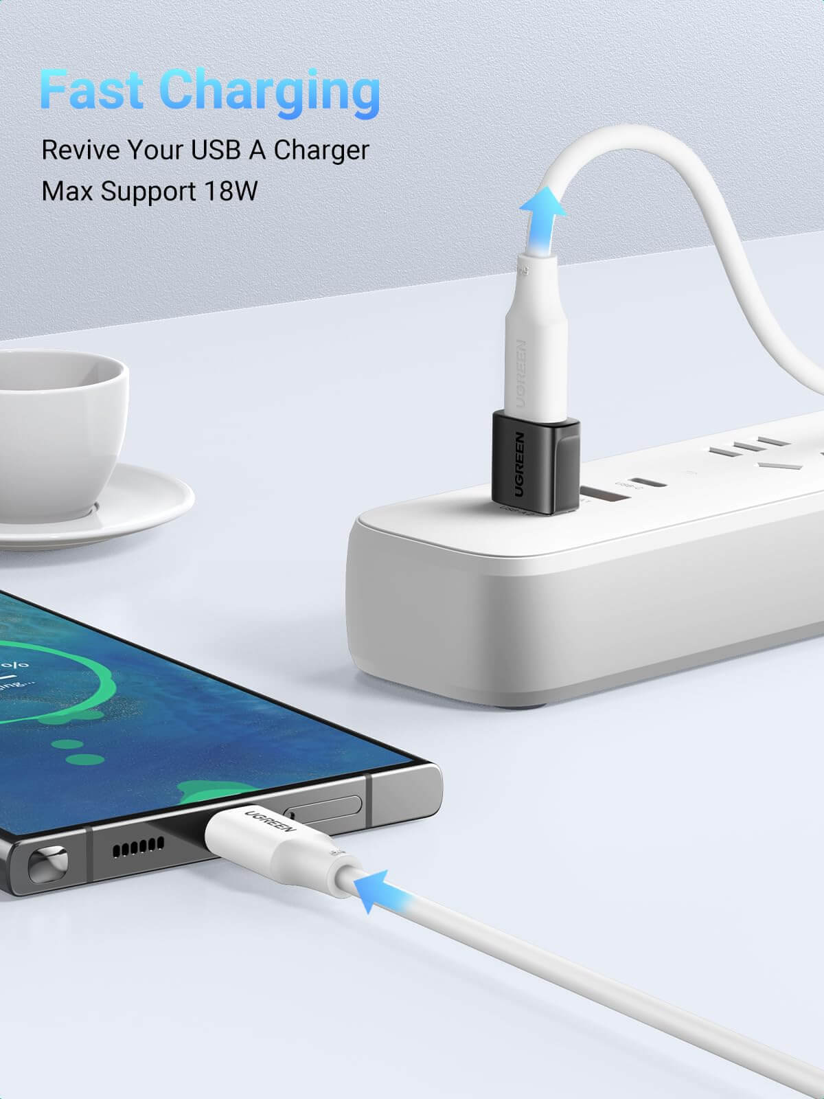 UGREEN 10Gbps USB to USB C Adapter, Type C Female to A Male Adaptor Fast Charge and Sync Converter Compatible with iPhone 17/16/15, Galaxy S25, Pixel 9, MacBook Air, iPad Pro(Black) (45275)