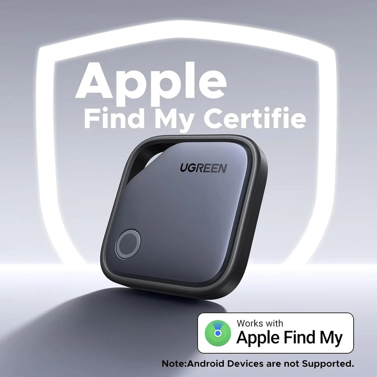 UGREEN FineTrack Smart Finder Compatible with Apple Find My (iOS Only) 2-Year Replaceable Battery Bluetooth Tracker Tags, Item Finder Smart Tag for Key Luggage Passport with Alarm& Left-Behind Remind (45297) Ugreen