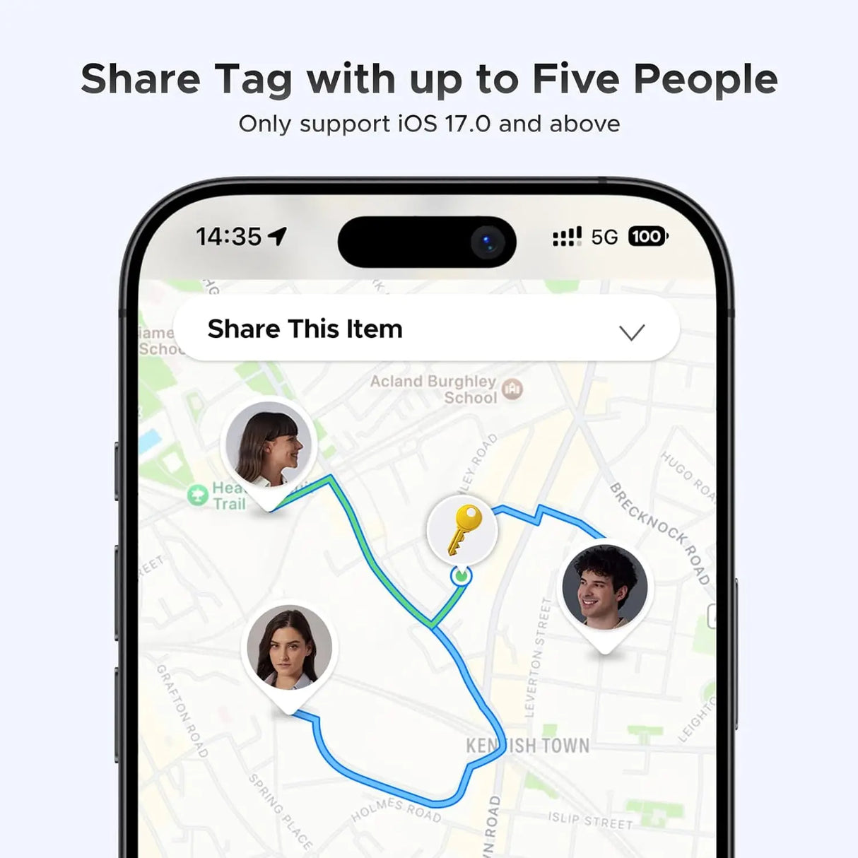 UGREEN FineTrack Smart Finder Compatible with Apple Find My (iOS Only) 2-Year Replaceable Battery Bluetooth Tracker Tags, Item Finder Smart Tag for Key Luggage Passport with Alarm& Left-Behind Remind (45297) Ugreen