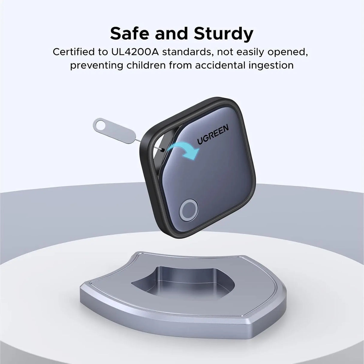 UGREEN FineTrack Smart Finder Compatible with Apple Find My (iOS Only) 2-Year Replaceable Battery Bluetooth Tracker Tags, Item Finder Smart Tag for Key Luggage Passport with Alarm& Left-Behind Remind (45297) Ugreen