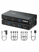 UGREEN 2 In 1 Out HDMI KVM Switch 4K 60Hz USB A C 3.0 Charging Power Supply for PS5 PS4 Xbox Laptop Switch Keyboard Mouse Hard Disk Printer Monitor with Desktop Controller (45452) Ugreen India
