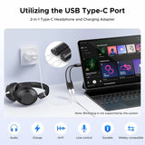 UGREEN Magnetic USB C Splitter 1 to 2 Dual Port Headphone Charger Type-C Audio Adapter Charge Listen Simultaneously (45800)