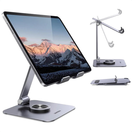 UGREEN Tablet Stand Holder for Desk 360° Rotating Base Aluminum Tablet Holder Adjustable Multi-Angle Home Office Accessories Compatible with iPad Pro Air Mini 13 12.9 11 Inch (45860) Ugreen
