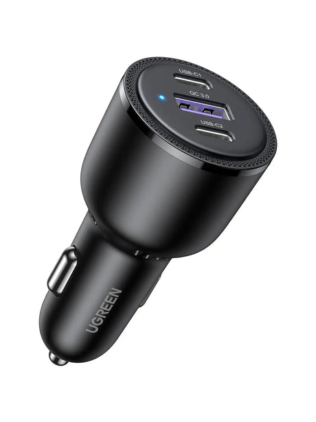 UGREEN 69W 3-Port Cigarette Lighter USB C Car Charger Fast Charging - Type C Car Phone Charger PD 45W/20W, SCP 22.5W QC 18W Compatible with iPhone 13/12/11/iPad/MacBook, Pixel 5/4a, Galaxy S21/S20 etc. (20467) - Ugreen India