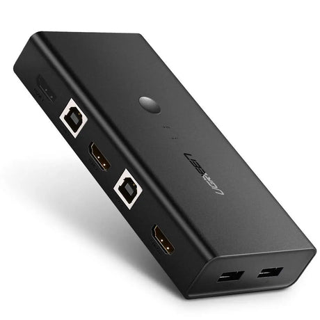 Ugreen 2 In 1 Out KVM Switch 4K HDMI Switcher Box and Extended 4 Ports USB Hub Manual Sharing Box with USB Cables for Computer, PC, Laptop, Desktop, Monitor, TV, Printer, Keyboard, Mouse(50744) - Ugreen India