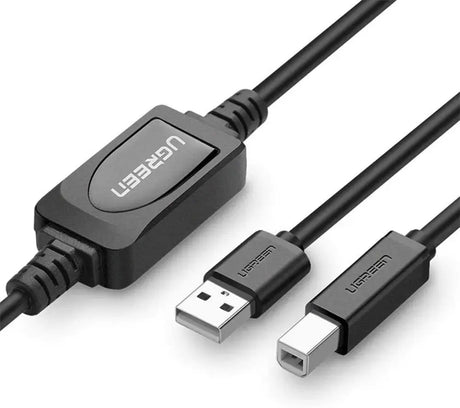 Ugreen 10M USB 2.0 A Male to Type B Male Active Printer Cable, High-Speed Data Transfer, Compatible with Printers, Scanners, Fax Machines (10374) Ugreen India