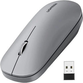UGREEN 2.4G Silent Wireless Optical Mouse USB Receiver 4000 DPI PC Laptop Computer Chromebook MacBook Grey Ergonomic (90373) Ugreen