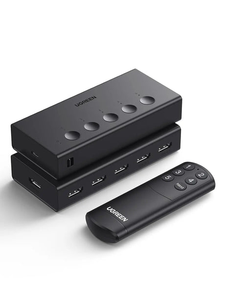 UGREEN HDMI Switch 5 in 1 Out 2.0 4K@60Hz Switcher with Remote 5 Port Selector Box Support 3D CEC HDR HDCP2.2 Compatible with PS5/4/3 Xbox Fire Stick, Black (90512) Ugreen India