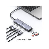 UGREEN CM511 45521 7-in-1 USB-C hub ports with cables and cards