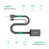 UGREEN HDMI USB to DisplayPort Adapter HDMI Male USB to DP Female Converter 4K 30Hz 1080P 60Hz 0.5M Monitor Projector (40238)