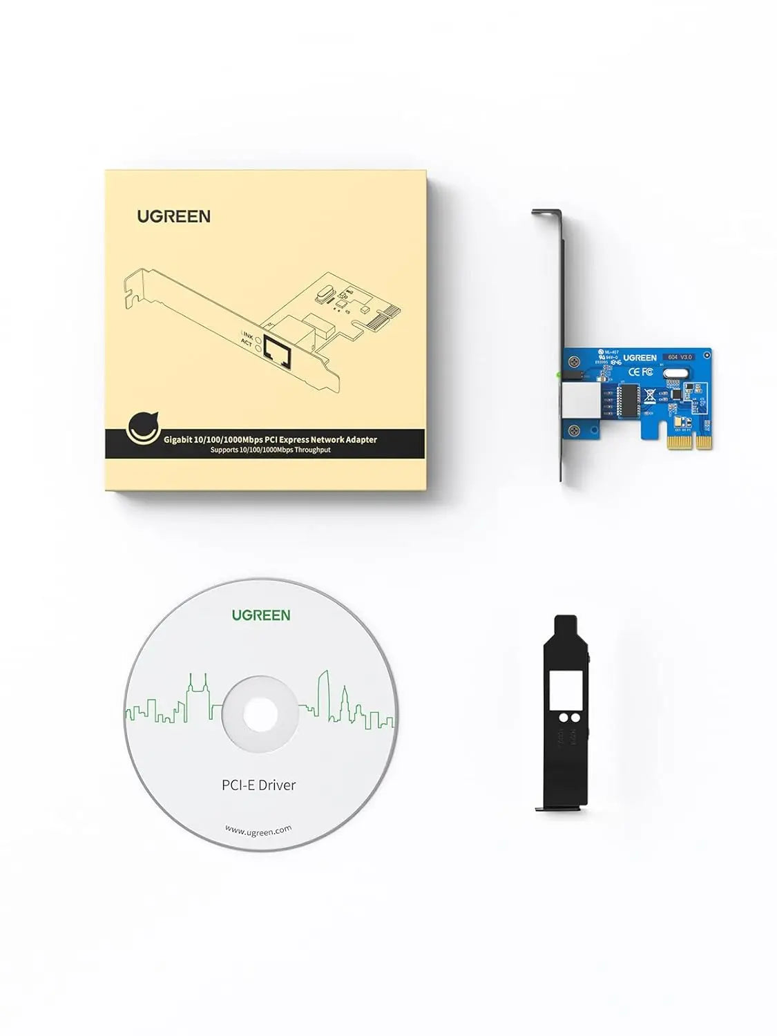 UGREEN 30771 PCI Express network card with RJ45 Ethernet port and Realtek chipset
