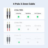 UGREEN 10648 1m braided 3.5mm 4-pole TRRS audio cable 4-pole 3.5mm cable guide