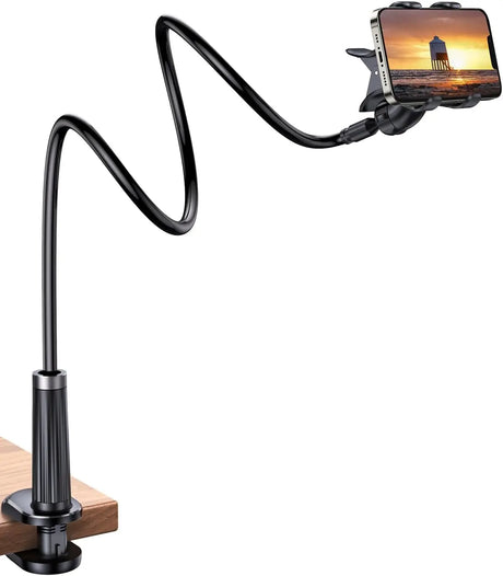 UGREEN Gooseneck Clip Phone Holder for Bed Desk Cell Phone Mount Flexible Lazy Long Arm Clamp Headboard Hand Free Overhead Video Recording Compatible with iPhone Pro Max Samsung Galaxy Ultra, 3.0 ft (80906) - Ugreen India