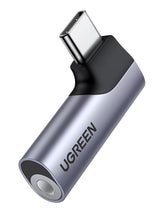 UGREEN USB C to 3.5mm Audio Adapter, Aux Headphone Jack DAC Stereo Mic HiFi Right Angle Dongle Compatible with iPhone 17 16 15 Pro Max/16 15 Plus, iPad Pro, Galaxy S25 Ultra Pixel 9, Gray (20194)