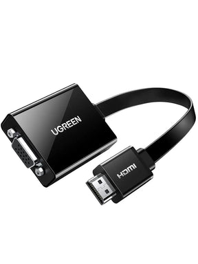 UGREEN Active HDMI to VGA Adapter Audio HDMI Male VGA Female Converter 3.5mm Audio Jack Laptop PC Monitor Projector (40248) Ugreen