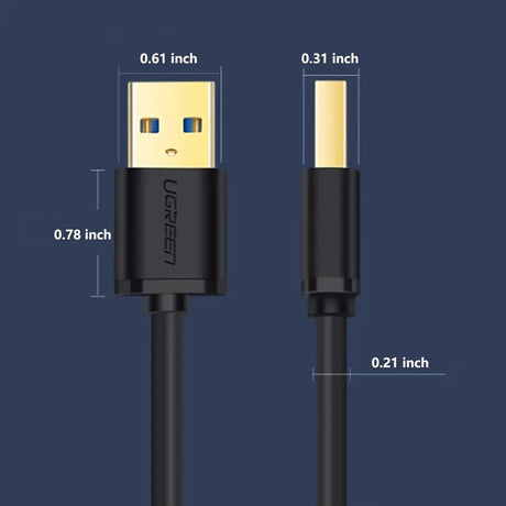 UGREEN 2M USB 3.0 Male to Male Cable, 5Gbps, Nylon Durable, Compatible with Hard Drive, Cooling Fan/pad, Camera, DVD Player, TV, Flash Light, Hub, Monitor, Speaker, and More (10371) Ugreen India