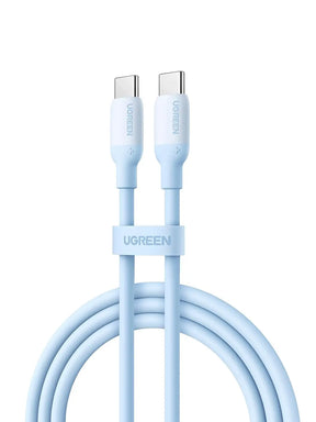 UGREEN USB C to USB C Silicone Charging Cable 1M 60W Galaxy S23 S22 Ultra MacBook Pro iPad Pro Air Pixel Blue (15279) Ugreen